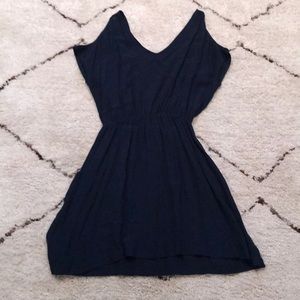 Navy blue off shoulder dress